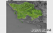 Satellite Panoramic Map of Koh Kong, desaturated