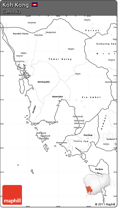 Blank Simple Map of Koh Kong