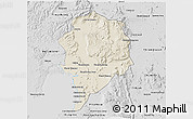 Shaded Relief 3D Map of Sre Ambel, desaturated