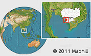 Satellite Location Map of Sre Ambel, highlighted country, highlighted parent region