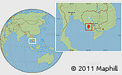 Savanna Style Location Map of Sre Ambel