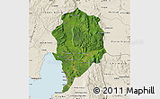 Satellite Map of Sre Ambel, shaded relief outside