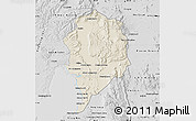 Shaded Relief Map of Sre Ambel, desaturated