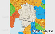 Shaded Relief Map of Sre Ambel, political outside