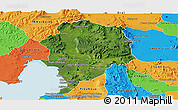 Satellite Panoramic Map of Sre Ambel, political outside