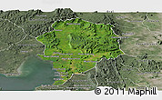 Satellite Panoramic Map of Sre Ambel, semi-desaturated