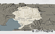 Shaded Relief Panoramic Map of Sre Ambel, darken