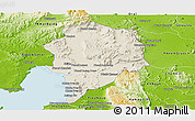 Shaded Relief Panoramic Map of Sre Ambel, physical outside