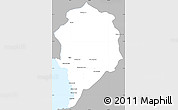 Gray Simple Map of Sre Ambel, single color outside