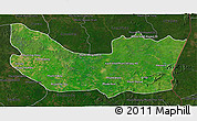 Satellite 3D Map of Koh Nhek, darken