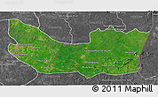 Satellite 3D Map of Koh Nhek, desaturated