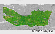 Satellite 3D Map of Koh Nhek, lighten, desaturated
