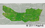Satellite 3D Map of Koh Nhek, lighten, semi-desaturated