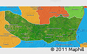 Satellite 3D Map of Koh Nhek, political outside