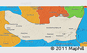 Shaded Relief 3D Map of Koh Nhek, political outside