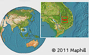 Satellite Location Map of Koh Nhek
