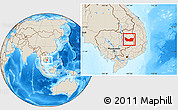 Shaded Relief Location Map of Koh Nhek