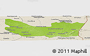 Physical Panoramic Map of Koh Nhek, shaded relief outside