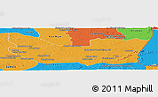 Political Panoramic Map of Koh Nhek