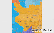 Political Shades Map of Mondul Kiri