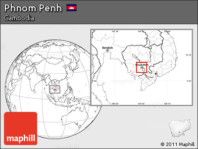 Blank Location Map of Phnom Penh