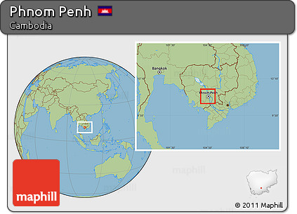 Savanna Style Location Map of Phnom Penh