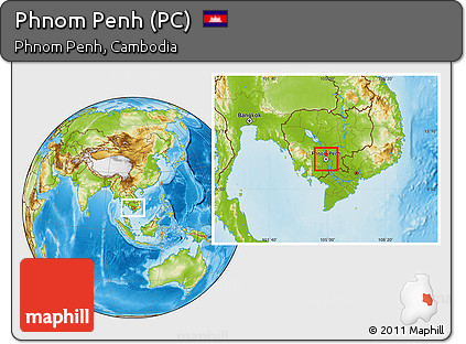 Physical Location Map of Phnom Penh (PC), highlighted parent region
