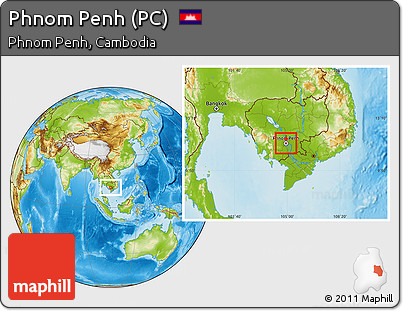 Physical Location Map of Phnom Penh (PC), highlighted parent region