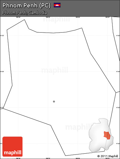 Blank Simple Map of Phnom Penh (PC), no labels