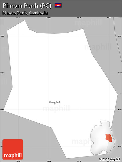 Gray Simple Map of Phnom Penh (PC)