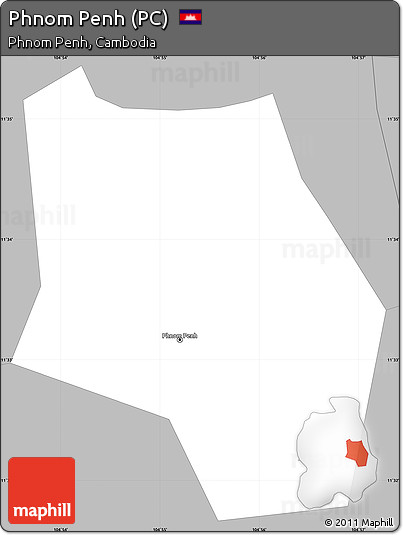 Gray Simple Map of Phnom Penh (PC)