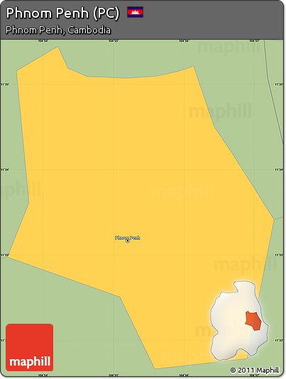 Savanna Style Simple Map of Phnom Penh (PC)