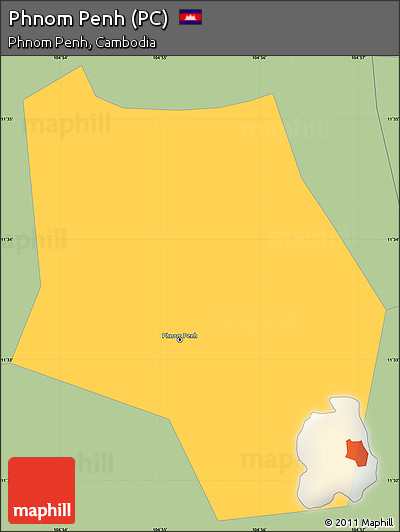 Savanna Style Simple Map of Phnom Penh (PC)
