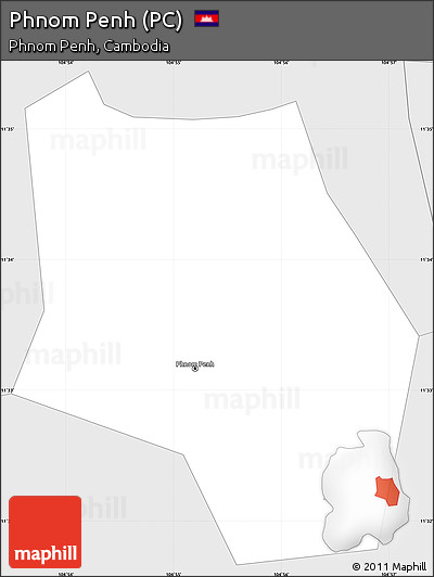 Silver Style Simple Map of Phnom Penh (PC)