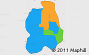 Political Simple Map of Phnom Penh, cropped outside