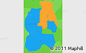 Political Simple Map of Phnom Penh, political shades outside