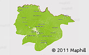 Physical 3D Map of Preah Vihear, cropped outside