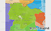 Physical 3D Map of Preah Vihear, political shades outside