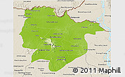 Physical 3D Map of Preah Vihear, shaded relief outside