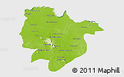 Physical 3D Map of Preah Vihear, single color outside