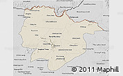 Shaded Relief 3D Map of Preah Vihear, desaturated