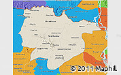 Shaded Relief 3D Map of Preah Vihear, political outside