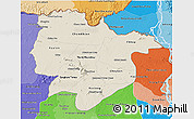Shaded Relief 3D Map of Preah Vihear, political shades outside