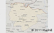 Shaded Relief 3D Map of Preah Vihear, semi-desaturated