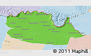 Political 3D Map of Chom Khsan, lighten