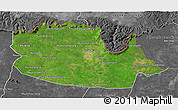 Satellite 3D Map of Chom Khsan, desaturated