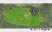 Satellite 3D Map of Chom Khsan, semi-desaturated