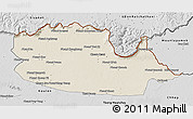 Shaded Relief 3D Map of Chom Khsan, desaturated