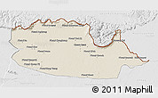 Shaded Relief 3D Map of Chom Khsan, lighten, desaturated
