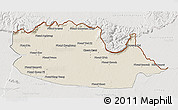 Shaded Relief 3D Map of Chom Khsan, lighten, semi-desaturated